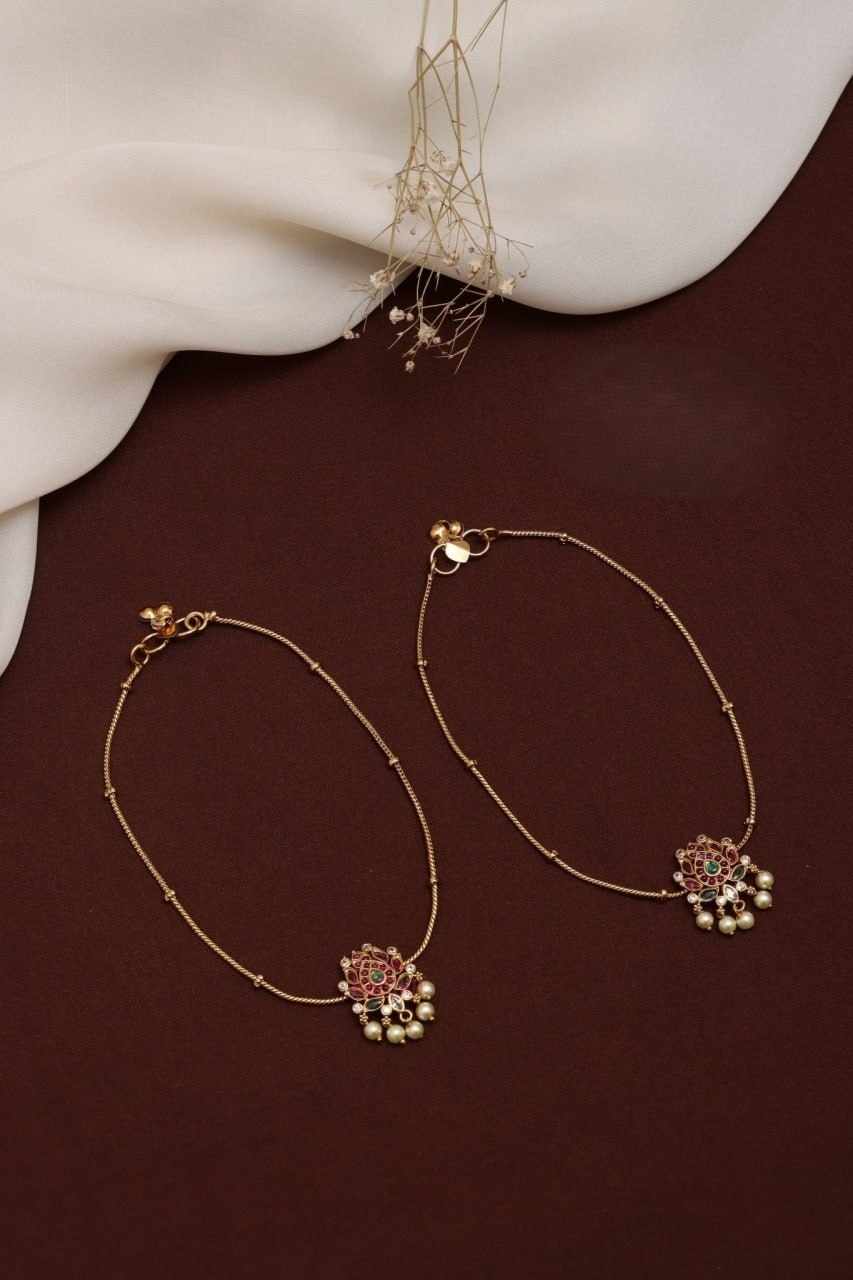 Lotus Pearl Anklets